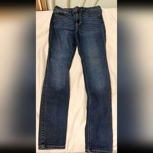 Hollister Dark Wash Blue Denim Jeans Women's 3R W26 L30 High Rise Super Skinny